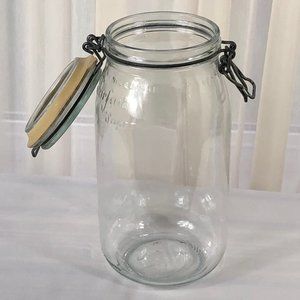 2 Liter Vintage Glass Bail & Trigger Jar Canister